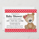 Search for polka dot baby shower invitations Red