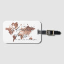 Search for rose gold luggage tags World map