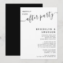 Search for happily ever after wedding reception invitations Black and white