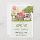 Search for tractor 1st birthday invitations Watercolor