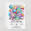 Search for rainbow candy land invitations Colourful
