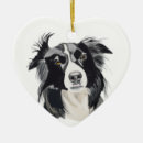Search for black and white dog christmas tree decorations Border collie