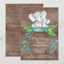 Search for wood baby boy shower invitations Elephant