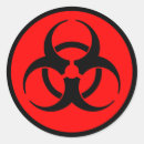 Search for red biohazard stickers Black