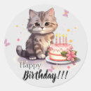 Search for happy birthday kitten stickers Pink