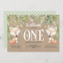 Search for greenery 1st birthday invitations Woodland