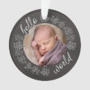 Search for birth announcement christmas tree decorations Black and white