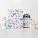 Search for pink butterfly wrapping paper Watercolor