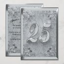 Search for 25th silver birthday invitations 25 years