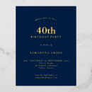 Search for foil 40th birthday invitations Glam
