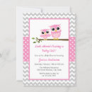 Search for owl baby girl shower invitations Chevron