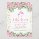 Search for flamingo baby shower invitations Hawaiian