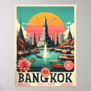 Search for thailand travel posters Bangkok skyline