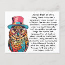 Search for funny owl postcards Wisdom