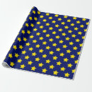 Search for navy blue and yellow wrapping paper Stars
