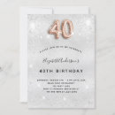 Search for silver 40th birthday invitations Glam glamourous