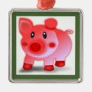 Search for piggy christmas tree decorations Red