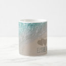 Search for heart in sand mugs Ocean