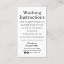 Search for clothing business cards Care instructions