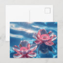 Search for floating flower postcards Blue