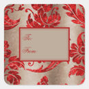Search for red damask stickers Xmas