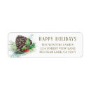 Search for holly and pine return address labels Red holly berries