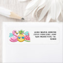 Search for birthday pool party return address labels Tropical