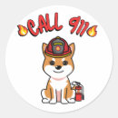 Search for 911 round stickers Firefighter