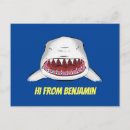 Search for shark cartoon postcards Great white shark