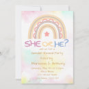 Search for rainbow gender reveal invitations Boho