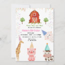 Search for farm animal birthday invitations Pink gingham
