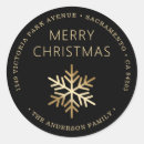 Search for black and gold address stickers Merry christmas
