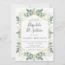 Search for green leaves bridal shower invitations Gold