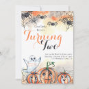 Search for two spooky birthday invitations Watercolor