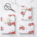 Search for fire fighter wrapping paper Red fire truck