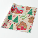 Search for gingerbread house wrapping paper Christmas trees
