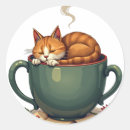 Search for cat coffee stickers Tired