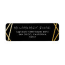 Search for gold border return address labels Black