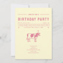 Search for pink cow party invitations Farm