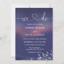 Search for dark purple wedding invitations Long script purple
