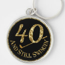 Search for 40th birthday rounded key rings Black