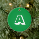 Search for green white christmas tree decorations Monogrammed