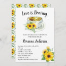 Search for tea sunflower bridal shower invitations Love is brewing