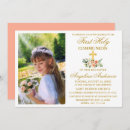 Search for peach first communion invitations Gold cross