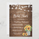 Search for sunflower mason jar bridal shower invitations String lights