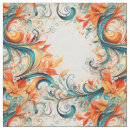 Search for teal orange fabric Foliage