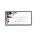 Search for red and blue wedding return address labels Bride