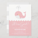 Search for whale baby girl shower invitations It's a girl