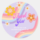 Search for rainbow thank you stickers Girl birthday