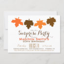 Search for fall leaves birthday invitations White